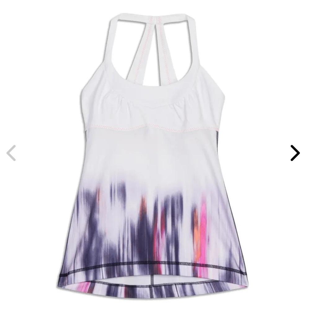 Lululemon Run for Your Money White Purple Pink Tie Dye Tank Top